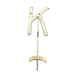 Coat hook wall Initial "K" Farmhouse Metal Vintage 1262 Decore
